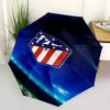 Atlético Madrid logo Print Automatic Umbrella, 8 Rib Iron Frame, Plastic Handle, Suitable for Outdoor Travel &Daily , Ideal Gift