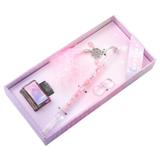 1 комплект перьевой подвески с кристаллами, дизайн, экономия чернил, легко чистить, художественная ручка с кристаллами для подписи, для зарисовок