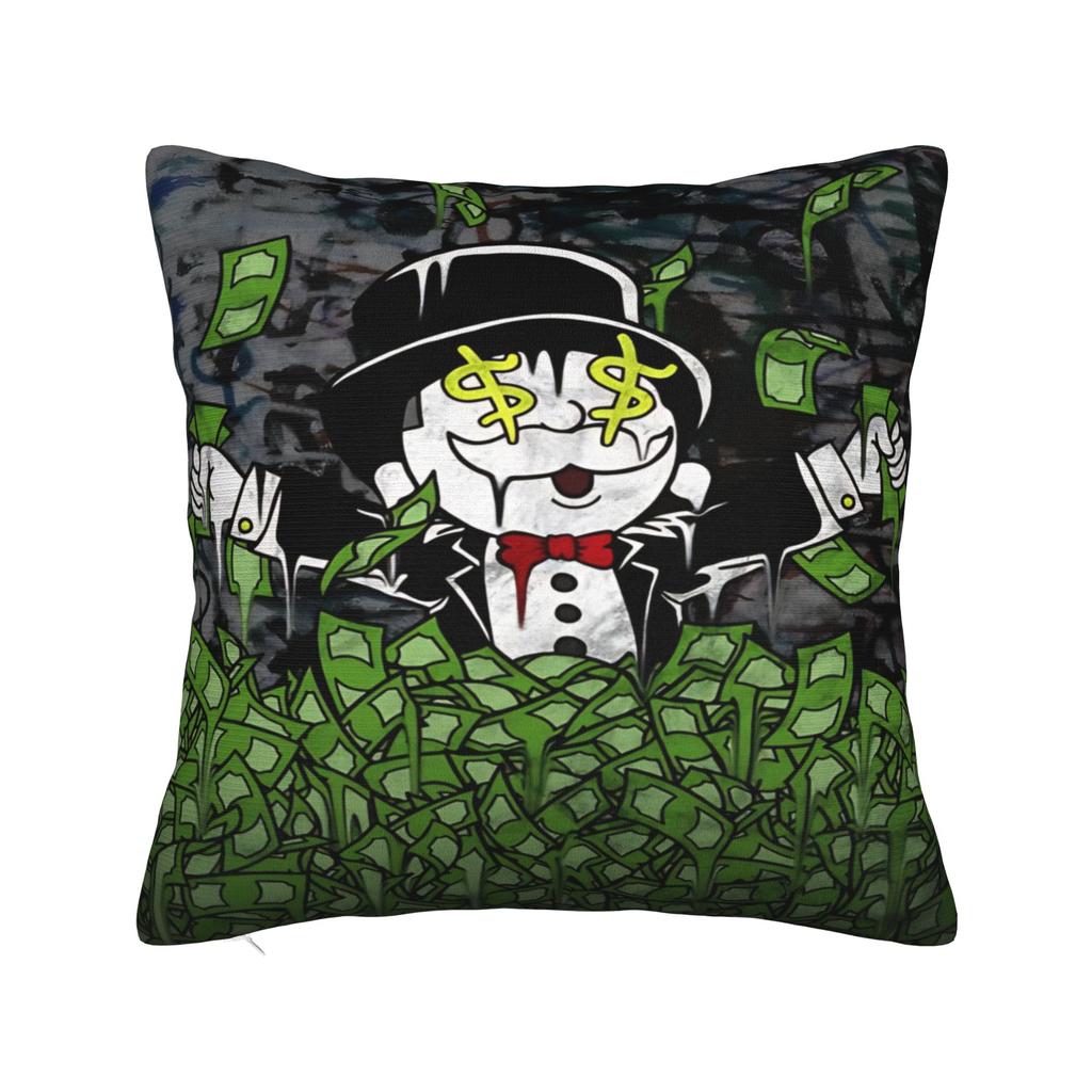 Monopolyes money game Printing Pillowcase Cushion Cover Throw Pillow Cover New Style Living Room Decor Zippered Multi Size
