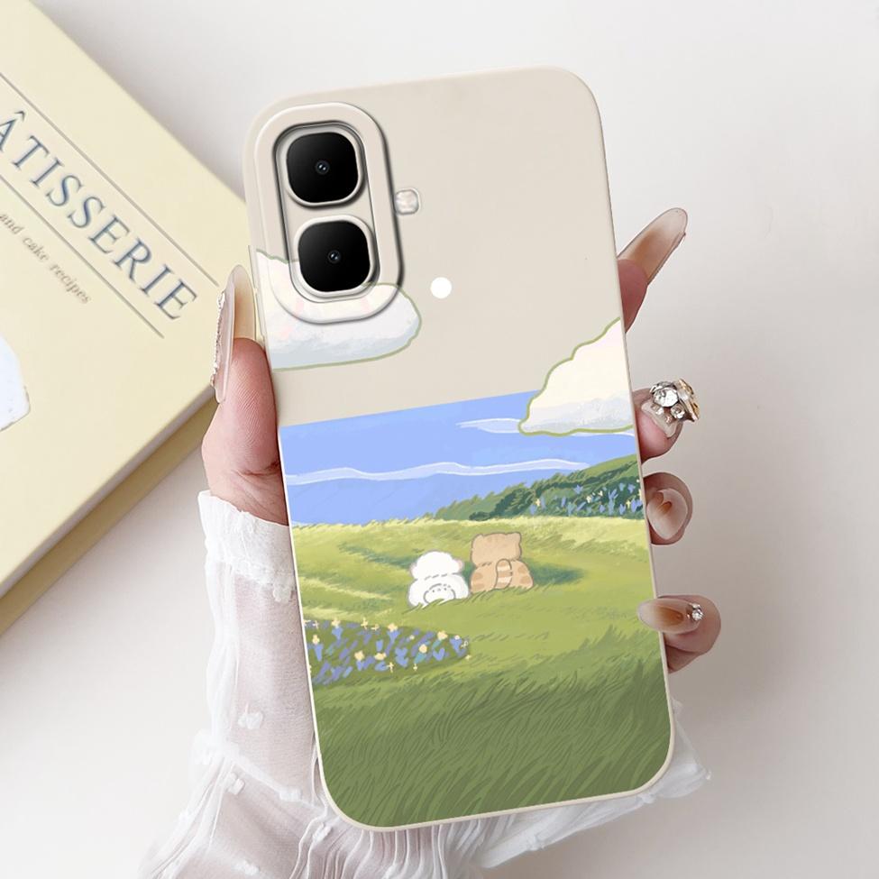 For Tecno Pop 10 4G Cover Case Silicone Cute Cartoon Fashion Flowers Love Shockproof Cover For Techno Pop 10 Phone Case Bumper