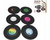 Retro CD Record Vinyl Coasters (6 PCS)