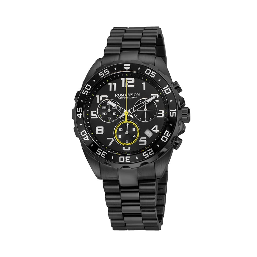 Lomanson Actius Chronograph Black Dial Black Metal Watch Rwamhm3Bs001Bkbk0