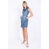 Женское джинсовое платье на молнии