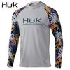 Мужской летний костюм для рыбалки HUK, трансграничный, с защитой от УФ +50, из ледяного шелка, дышащий, быстросохнущий, с капюшоном, с длинным рукавом, костюм для ловли на спиннинг