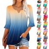 3/4 Sleeve Tops For Women Casual Ruffle V Neck T Shirts  Work Blouses Dressy Tunic Tops
