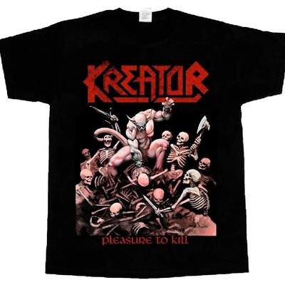 Kreator Pleasure To Kill Дэт-метал Футболка с коротким и длинным рукавом, черная, 345Xl