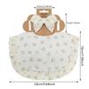 2Pcs/Set Ruffled Edge Muslin Cotton Baby Bibs Hair Bows Girls Headbands Flower Print Saliva Towel Feeding Burp Cloths Scarf