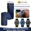 22-мм фторэластомерный ремешок для часов TUDOR FXD/Pelagos/1958 Серии - Мягкий ремешок для дайверских часов со скрытым фиксатором и интегрированным дизайном