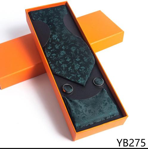 Мужской галстук с квадратной манжетой, подарочный набор в деловой повседневной оранжевой подарочной коробке