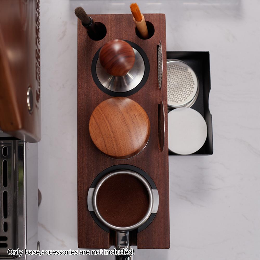 Деревянная станция для темперирования эспрессо, держатель для темперирования эспрессо, 3 отверстия, для 51-58 мм, универсальная