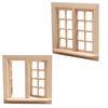 16 Grids Dollhouse Window Model Wooden Square Windows Model Miniature House Decor  For DIY Toys