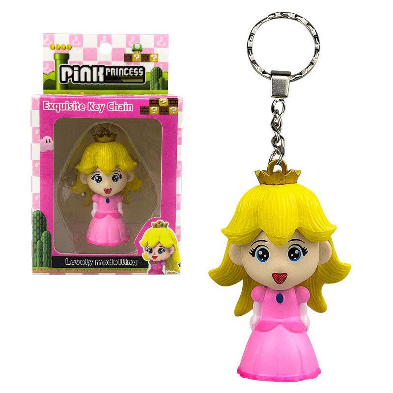 Cute Princess Peach Key Chain Pendant Featuring Super Mario Character For Collectors