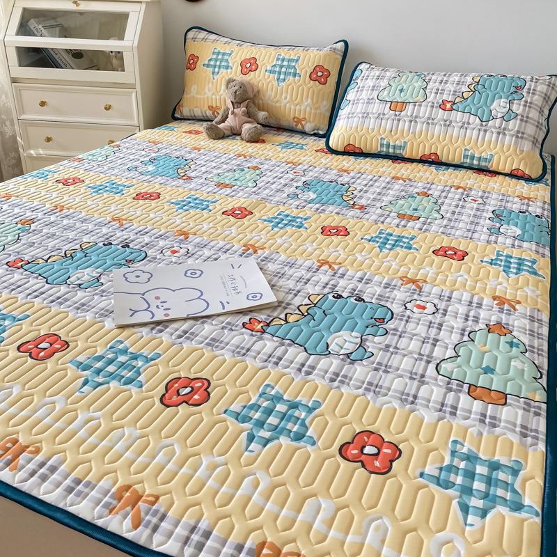 Тайский латексный летний коврик из трех предметов, летний коврик из ледяного шелка с принтом, моющийся, складной, прохладный коврик