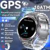 2025 Новые двухдиапазонные спутниковые GPS умные часы для мужчин 1,43'' AMOLED экран Компас Пульсометр BT вызов IP69 Водонепроницаемые часы для плавания