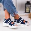 New Women Sandals 2024 High Heels Platform Women Shoes Summer Casual Female Sneakers Knitting Slip On Peep Toe Women Sandals