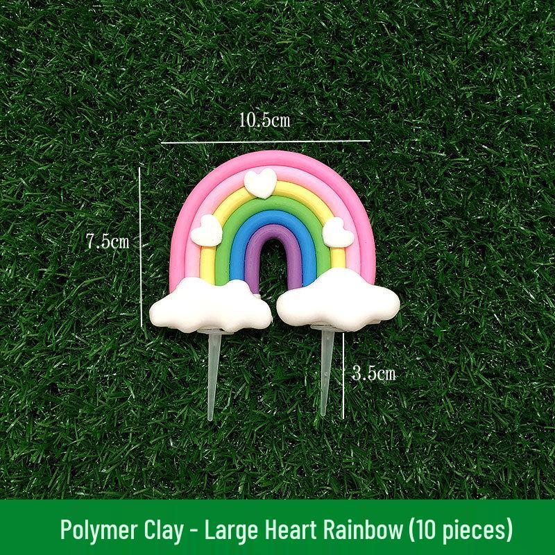 Топперы для торта "Радужное Облако и Звезда" - Мягкая глина конфетных цветов, украшения для DIY-декора сцены выпечки