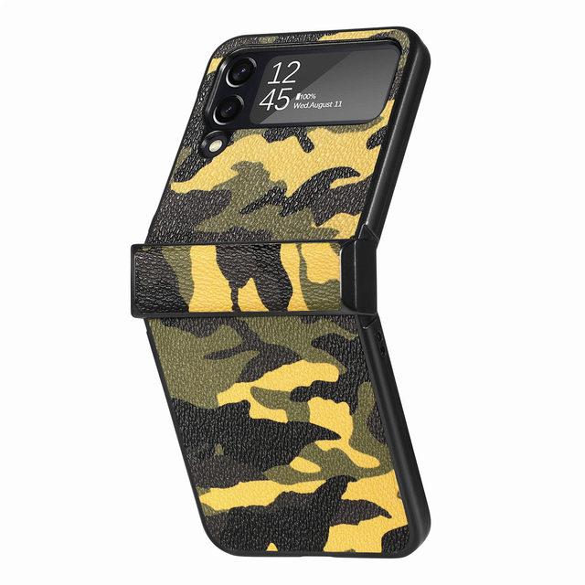 Складной дизайнерский кожаный чехол для телефона, аксессуары для Samsung Galaxy Z Flip 4 5g Flip4 Flip3 Flip 3, защитный чехол от падения