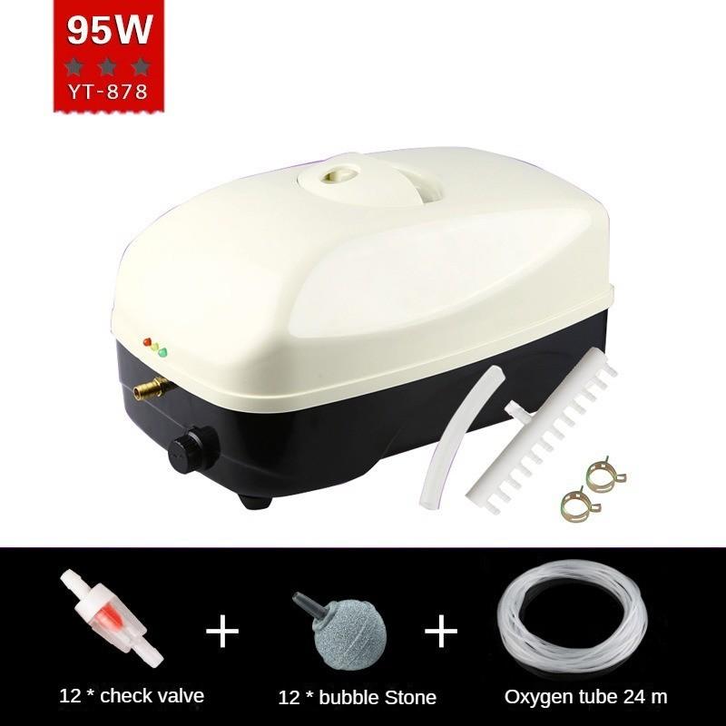 Мощный кислородный воздушный насос для аквариума, аэратор для аквариума двойного назначения AC/DC, бесшумный кислородный насос для аквакультуры
