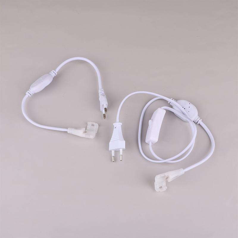 Вилка европейского стандарта для светодиодной ленты Cob 220 В, блок питания, быстрый разъем с кнопочным переключателем, кабель для ленты Cob IP67 10 мм