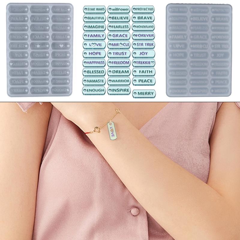 Вдохновляющий английский кулон браслет ювелирные изделия силиконовая форма брелоки украшения для DIY кристаллическая эпоксидная литьевая форма