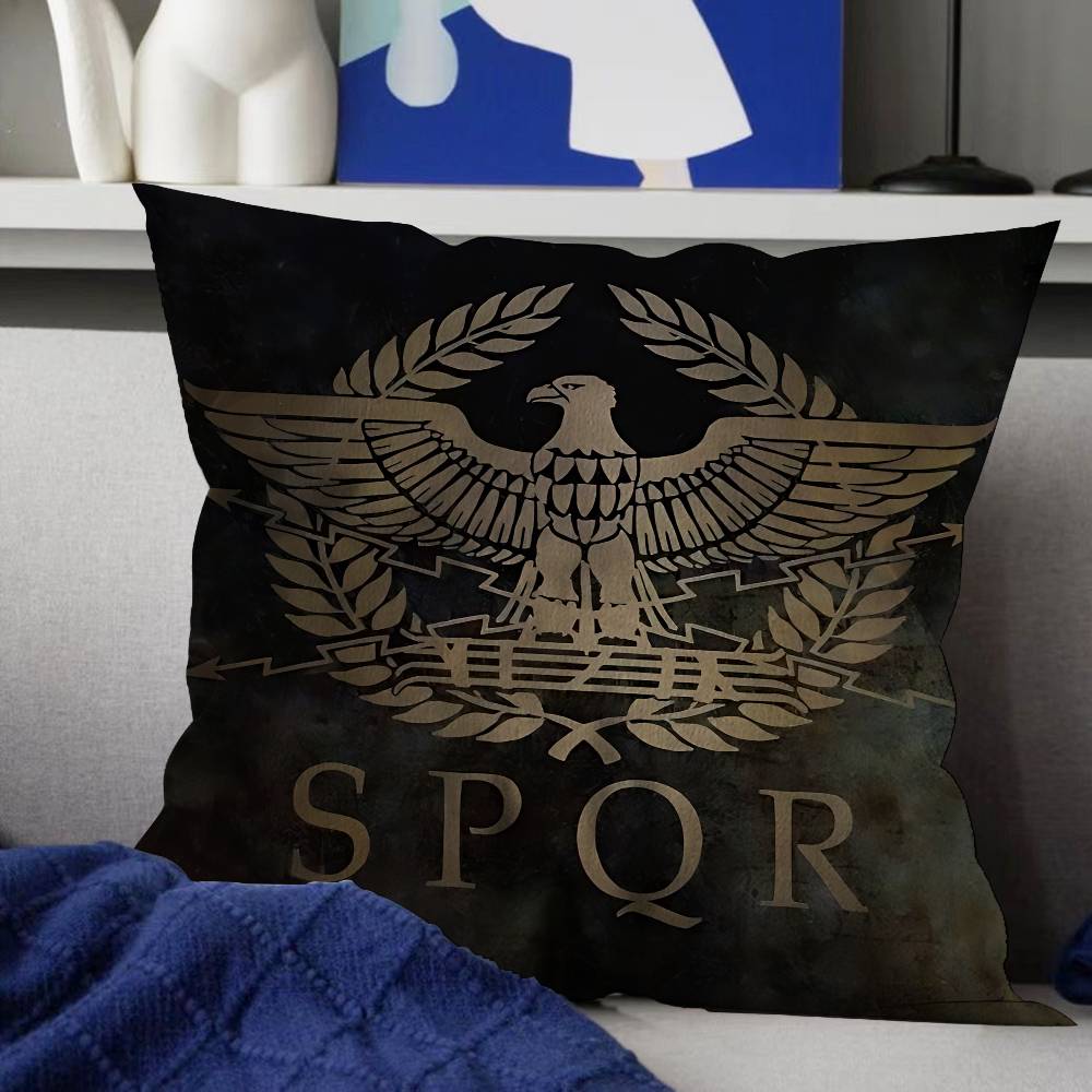 Roman SPQR Printed Pillow Covers Cartoon Sofa Decorative Home Doublesided Printing Short Plush Cute Cushion Cover