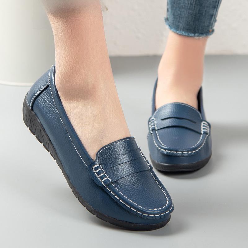 2021 Весна и осень Повседневные туфли медсестры на плоской подошве из коровьей кожи для женщин