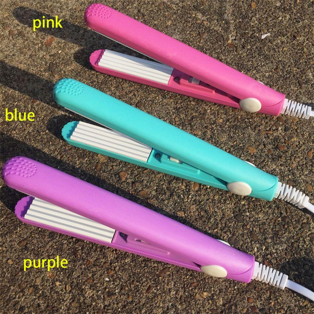 Curling Corrugated Electronic Mini Portable Corrugation Hair Crimper Straightener Iron Ceramic