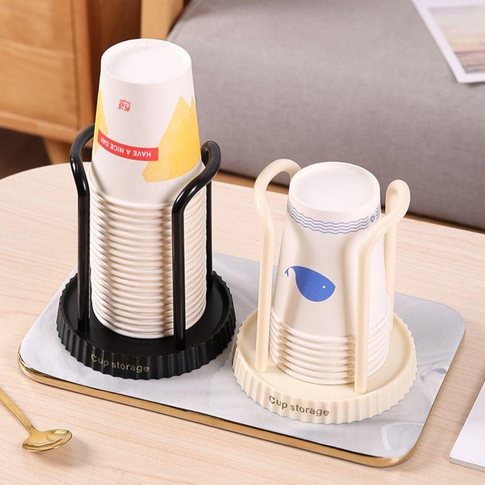 Space Saving Cups Dispenser Rack Shelf Mug Display Stand New Disposable Cup Storage Holder Home
