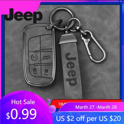 Для Jeep Чехол-оболочка для автомобильного ключа из цинкового сплава и кожи Для Jeep Renegade Wrangler Patriot Grand Cherokee WK2 KL Compass Liberty