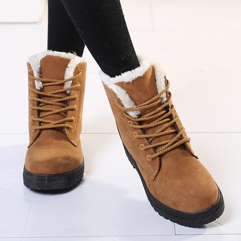 Зимние сапоги до щиколотки Botas Mujer Warm Plush Insole Shoes Women