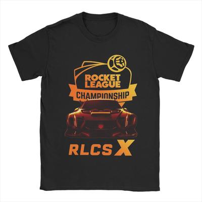 RLCS Rocket League Мужские футболки Винтажные хлопковые футболки С круглым вырезом С коротким рукавом Классическая одежда