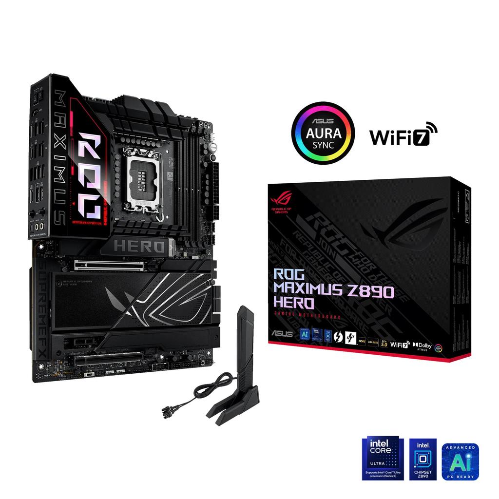 ASUS ROG MAXIMUS Z890 HERO Процессоры Intel Core Ultra совместимы с материнской платой LGA 1851 Z890 DDR5 ATX, отечественный авторизованный дистрибьютор, продукт (серии