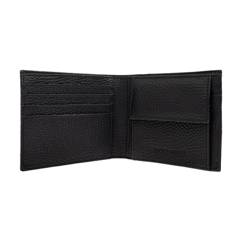 Emporio Armani Кожаный кошелек с принтованным логотипом Унисекс Кошелек Черный EM001741-AF14774-UC001