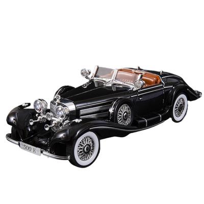Масштаб 1/18 1936 Benzs 500K Alloy Classic Car Model Diecast Metal Retro Vehicles Car Model Simulation Sound and Light Children Toy Toy Gift