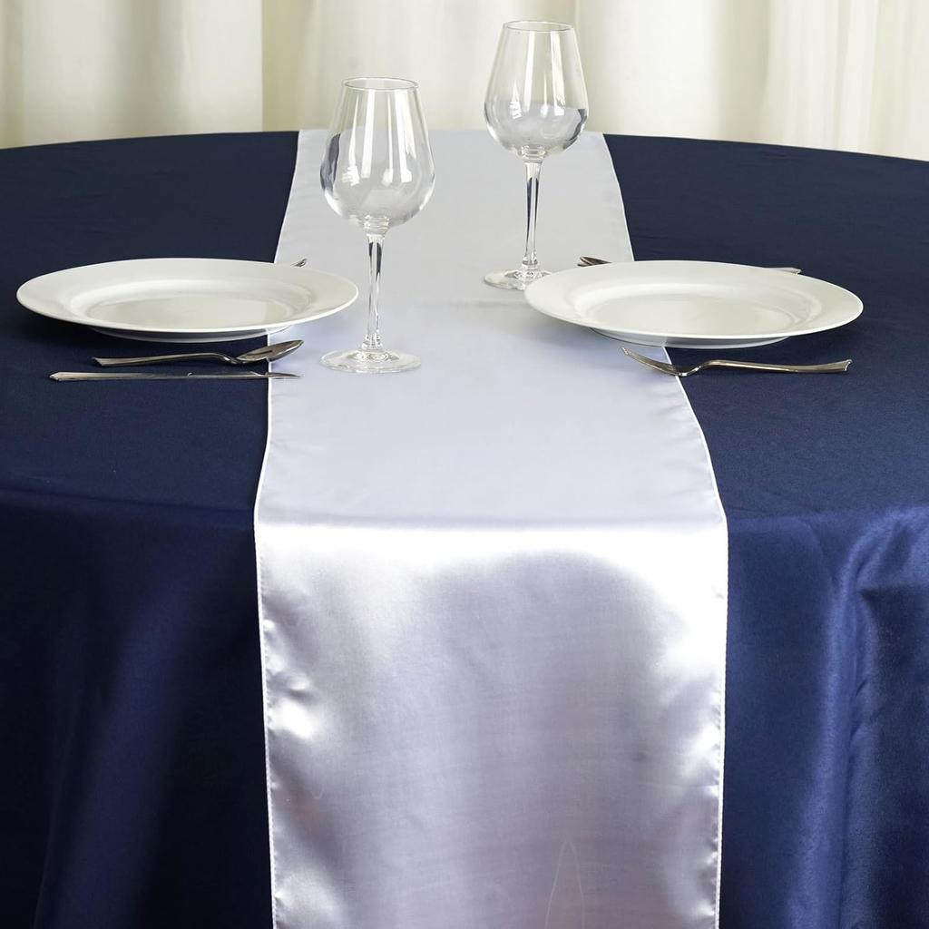 Pack of 4 Satin 12 X 108 inch Luxury Satin Table Runner, Perfect for Weddings, Holiday Dining, Banquets, Parties, & Events, Formal Dining & Home