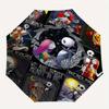 Romantic Jack and Sally Durable Cartoon Folding Umbrella, Portable 3-Fold Compact Umbrella for Men and Women, Suitable for Travel or Daily U