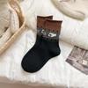YOUJIAXIU Женские теплые носки из шерсти с узором Fair Isle до середины икры - Утолщенные с плюшем, Милый дизайн с щенками для осени/зимы