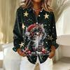 Women's Shirt With Floral Print Buttons, Long Sleeved Casual Regular Shirt Blouses Casual Plus Size Basic Tops