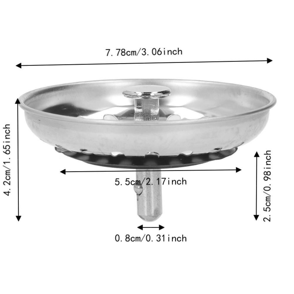 Stainless Steel Sink Strainer Bottom Stopper Drain Filter Strainer Kitchen Sink