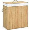 VidaXL Laundry Basket with 2 Sections Bamboo 100 L 320740