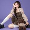 Korean Fashion Kpop Kawaii Dress Soft Girls Sweet Vintage Fairy Princess Mini Short Dresses Autumn New In