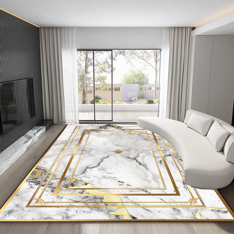 Роскошный ковер с золотой рамкой для гостиной, европейский стиль, высококлассные ковры для столовой, ковры большой площади, моющийся, нескользящий, коврик для ног для спальни