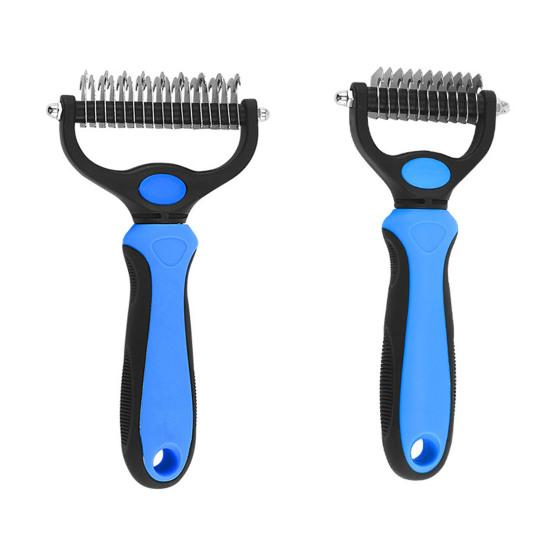 Щетка для вычесывания шерсти питомцев Двусторонняя расческа-грабли для подшерстка для собак кошек Очень широкая расческа для вычесывания и удаления колтунов у питомцев для груминга