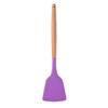 Cooking Spatula Non-demable Anti-slip Silent Stir-Fry Heat Resistance Silicone Extended Wooden Handle Frying Spatula Kitchen
