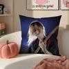 Mellow Indie American Singer CClairo Cushion Cover Pillowcase Short Plush Invisible zipper Room Sofa Cushion Cover