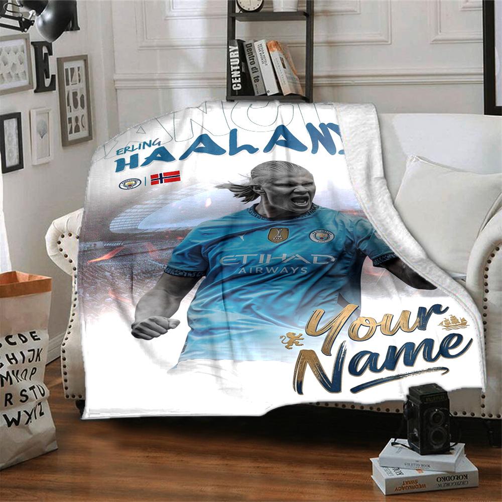 Haaland Customize Your Name Blanket Throw Personalized Blanket Comfortable Versatile for Sofa Seaside Couch Bedding for All Occasions
