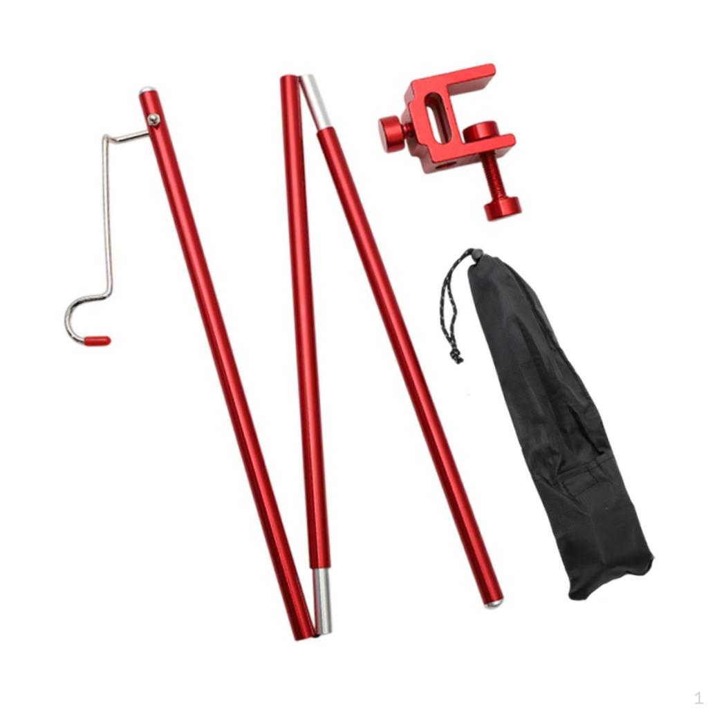 Camping Folding Lamp Pole Lantern Stand Bird Feeders Hanger with Storage Bag Light