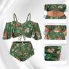 Комплект бикини больших размеров для полных женщин, новинка 2024 года, эластичный сексуальный купальник, женский купальник высокого качества из полиэстера, женский купальный костюм с принтом, женский летний купальник