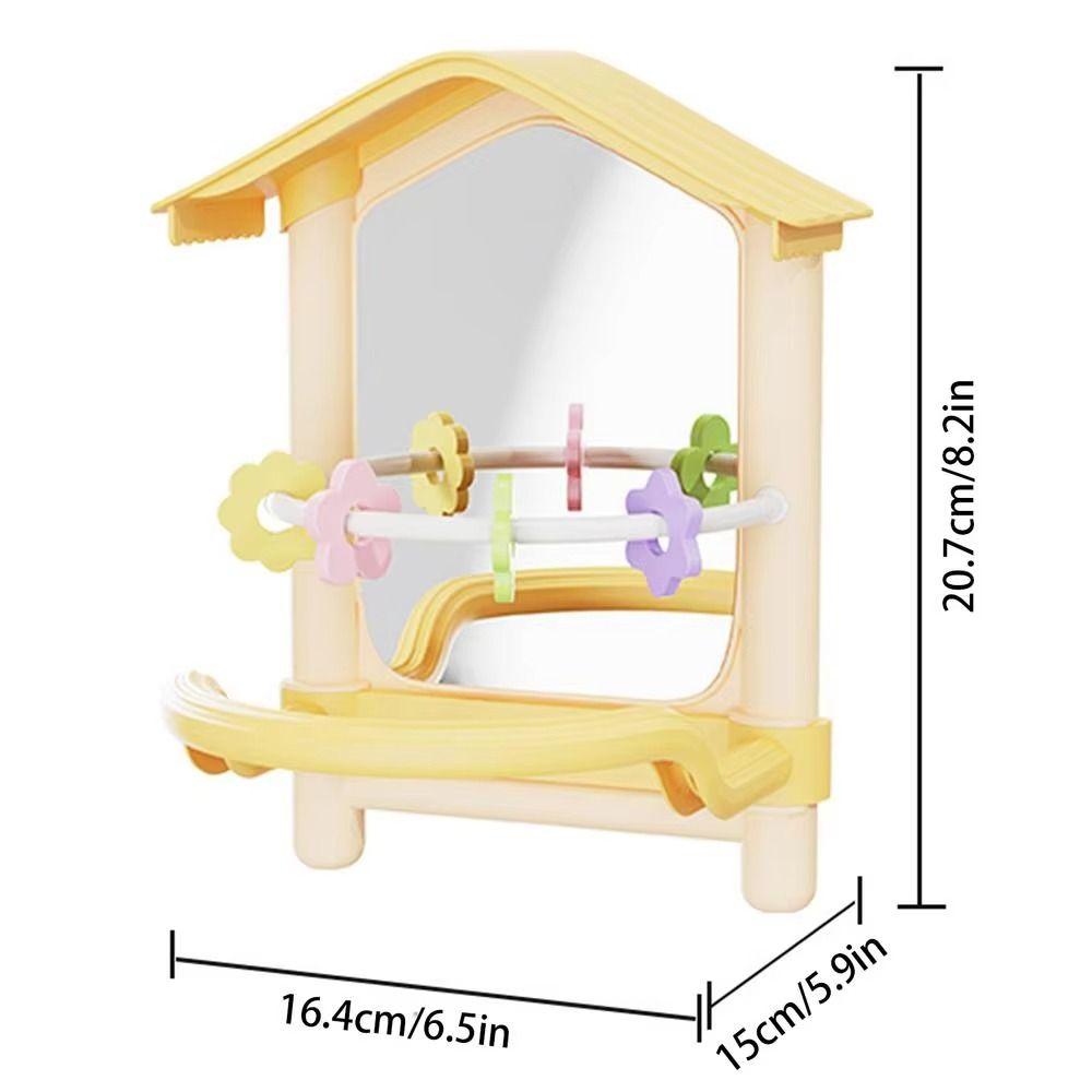 Anti-slip Bird Mirror with Perch Bite-resistance Bird Mirror for Cage Bird Cage Toys  Outdoor