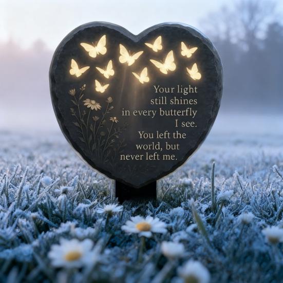 Yousheng 1/2/3 шт. Мемориальная табличка в форме сердца с бабочкой, садовый колышек, украшение, всепогодный, для улицы, двора, газона, патио, дорожки, акриловый, памятный